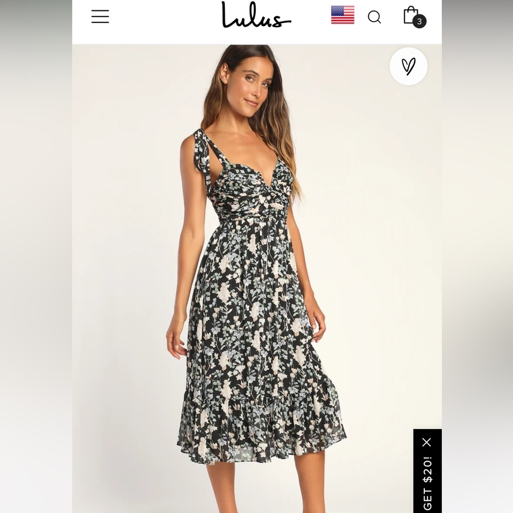 Floral Midi Dress S